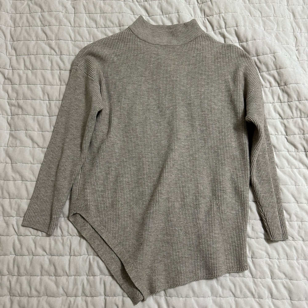 Asymmetrical ribbed sweater